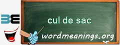 WordMeaning blackboard for cul de sac